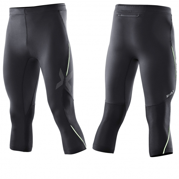 2XU Active 3/4 Run Tights panty zwart (MR2315b) 2XUMR2315BBLACK