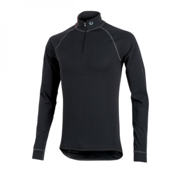 Pearl Izumi transfer LS ondershirt met ritshals heren zwart PI14121007zwart