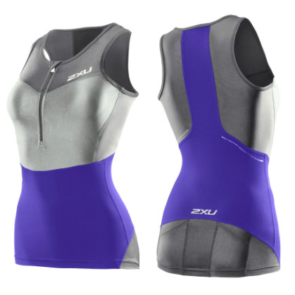 2XU G:2 compression tri singlet dames 2014 WT2702a Purple hue/Charcoal 2XUWT2702APUCH