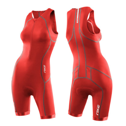 2XU Active tri suit dames 2014 WT2718d Neon red  2XUMT2718DNERE