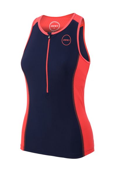 Zone3 Aquaflo plus mouwloos tri top blauw/roze dames TW18WAQT118