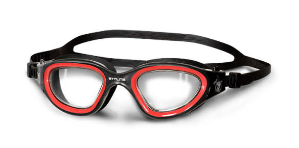 BTTLNS Ghiskar transparante lens zwembril zwart/rood 0119001-003