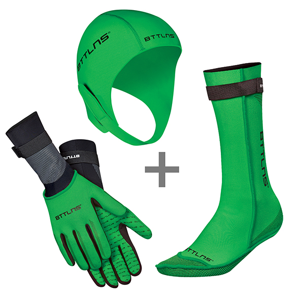 BTTLNS Neopreen accessoires voordeelset groen 0120017-040