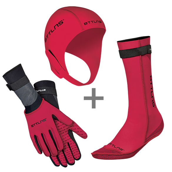 BTTLNS Neopreen accessoires voordeelset rood 0120017-003