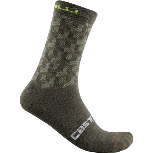 Castelli Cubi 18 fietssokken groen heren 20541-075