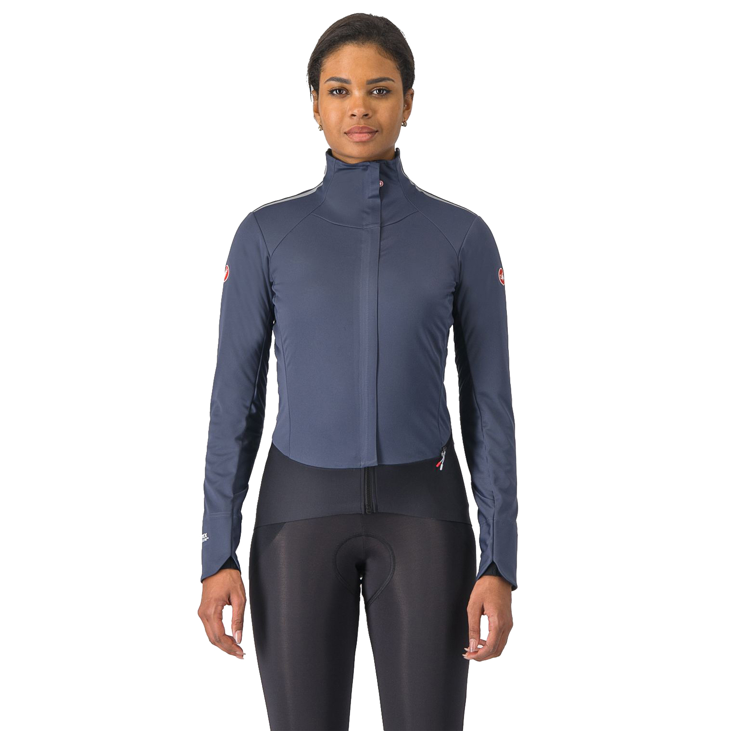 Castelli Alpha Doppio RoS lange mouw fietsjack twilight blue/silver reflex dames 4523541-456