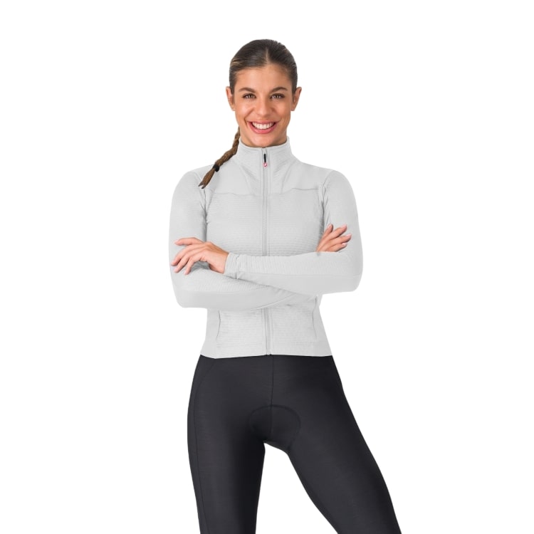 Castelli Sfida 3 fietsshirt lange mouw silver gray dames 4525536-870