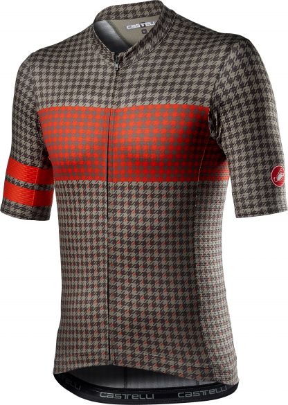 Castelli Maison korte mouw fietsshirt donkergroen/rood heren 21017-364