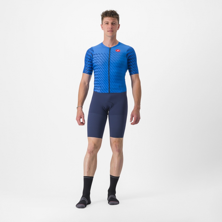Castelli PR 2 speed trisuit korte mouwen blauw heren 8623078-059