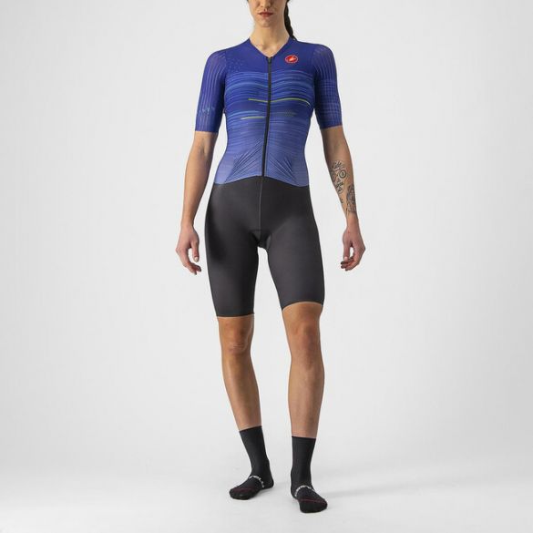 Castelli PR W speed trisuit korte mouwen zwart/blauw dames 20095-965
