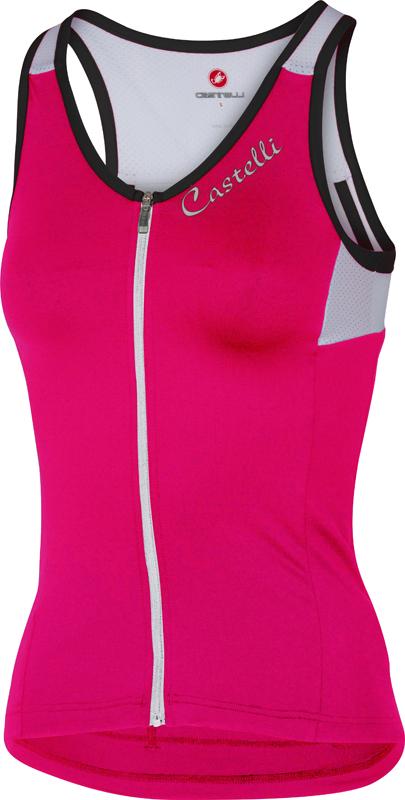 Castelli Solare top mouwloos raspberry wit zwart 17064-011