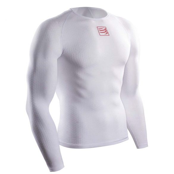 Compressport 3D thermo ultralight lange mouw ondershirt wit TS3D-LS00
