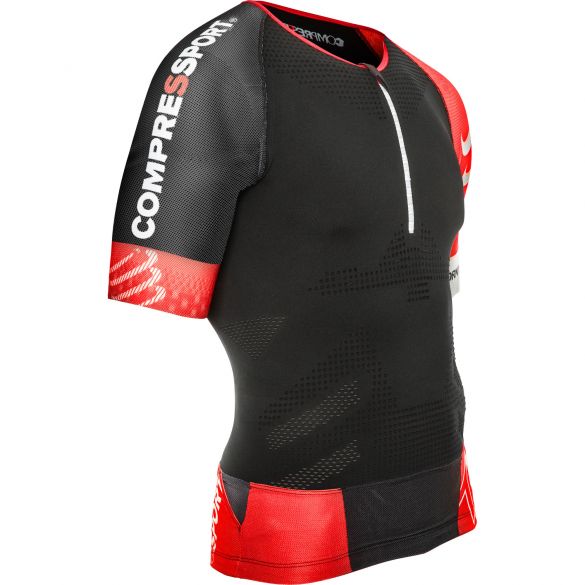 Compressport Tr3 aero top compressie shirt zwart TSTRIV2-99