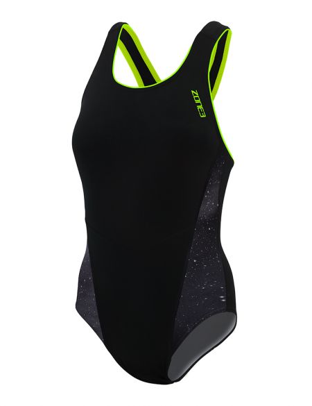 Zone3 Cosmic Classic badpak zwart/geel dames SW18WCOC115