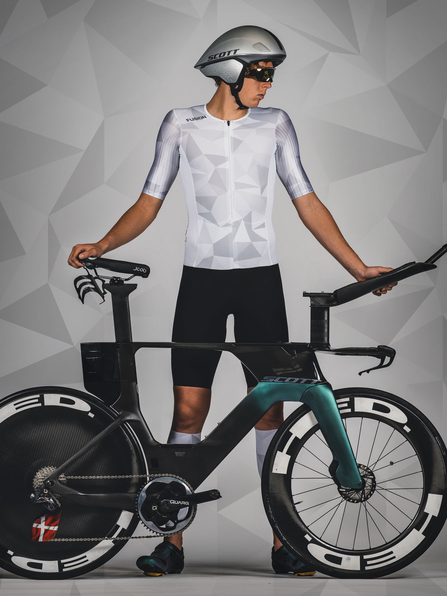 Fusion TEMPO! Suit korte mouw wit/grijs Unisex 1016-WI/GRIJS