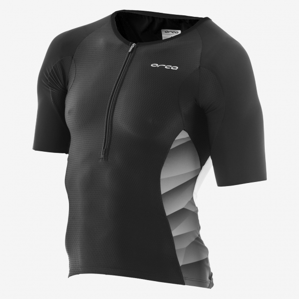 Orca 226 Kompress tri jersey korte mouw zwart/wit heren GVDE02