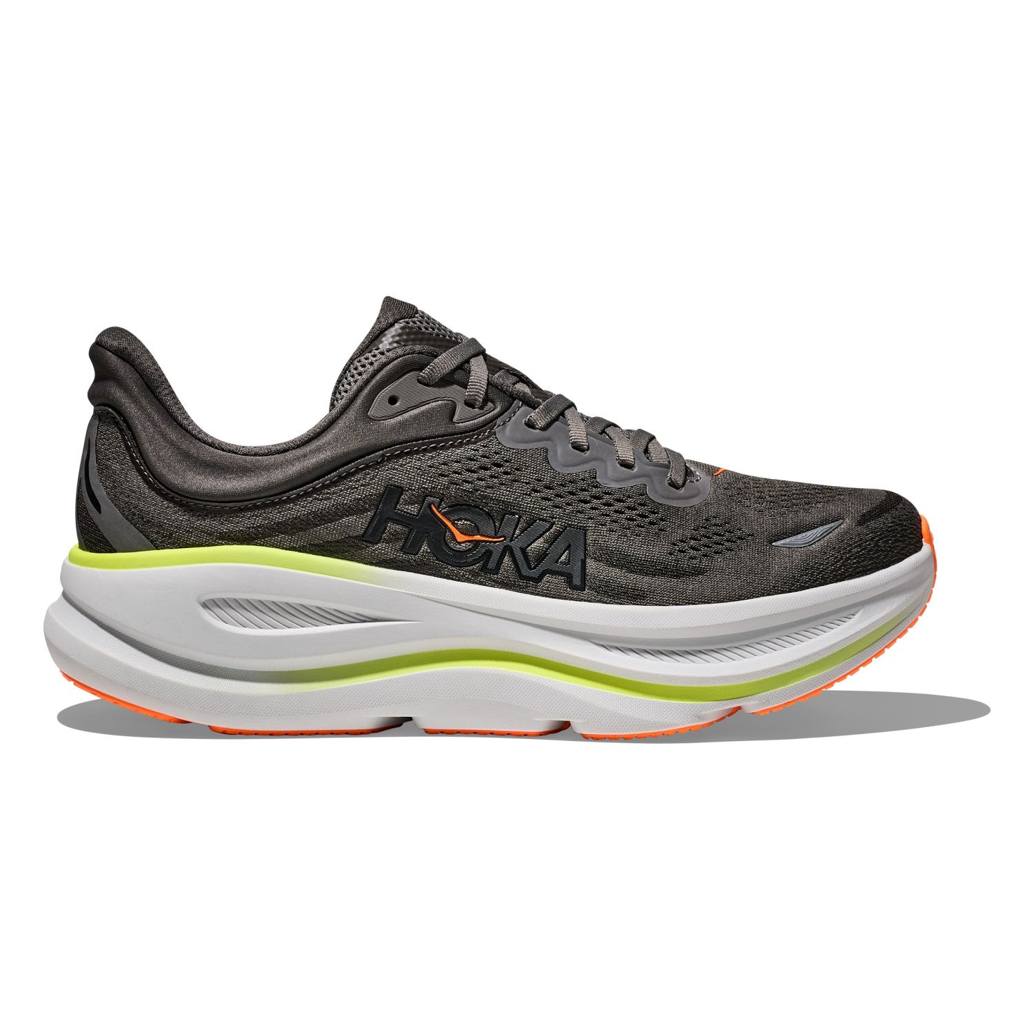 Hoka Bondi 9 hardloopschoenen Asphalt Grey/Gravel heren 1162011-ALTG