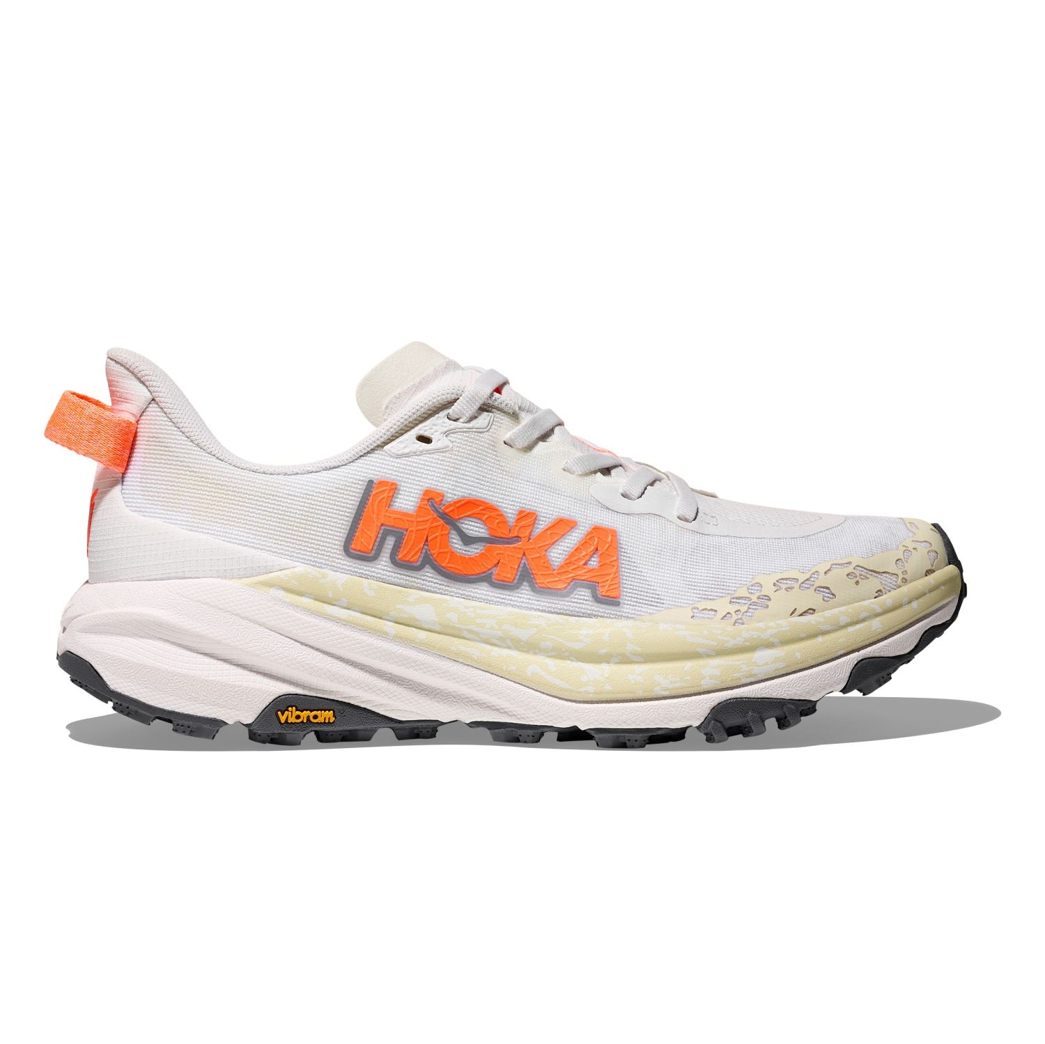 Hoka Speedgoat 6 hardloopschoenen White/Neon Tangerine dames 1147811-WNG