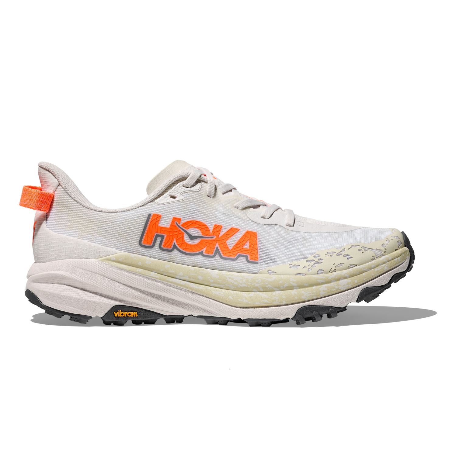 Hoka Speedgoat 6 hardloopschoenen White/Neon Tangerine heren 1147791-WNG