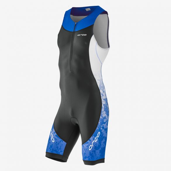 Orca Core race trisuit mouwloos zwart/wit/blauw heren  HVC016