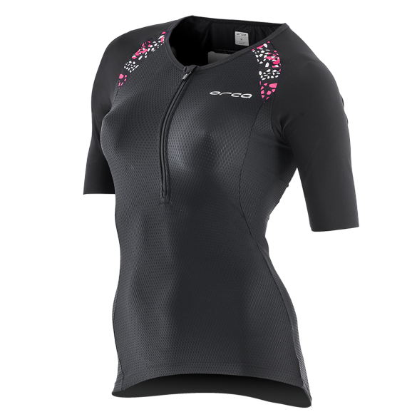 Orca 226 Tri jersey korte mouw zwart/roze dames HVDC17