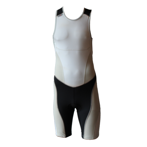 Ironman trisuit back zip mouwloos extreme suit wit/grijs heren IM7500-03/10