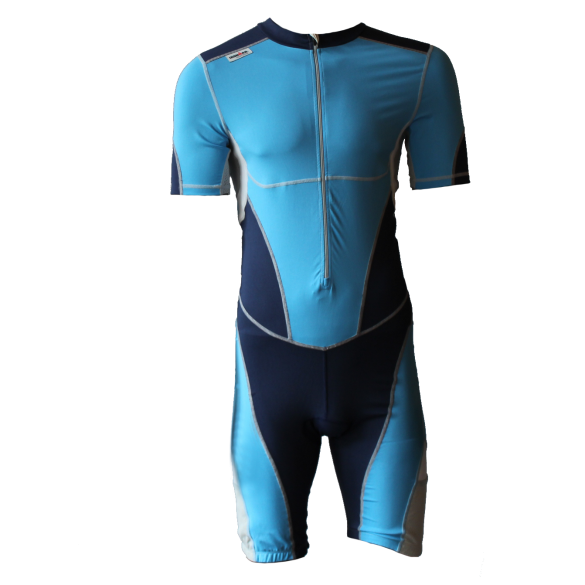 Ironman trisuit front zip korte mouw bodysuit blauw heren  IM8508-50/41
