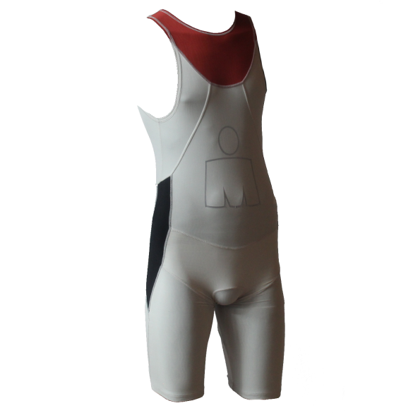 Ironman trisuit back zip mouwloos Aero wit/rood heren  IMA500-03/05