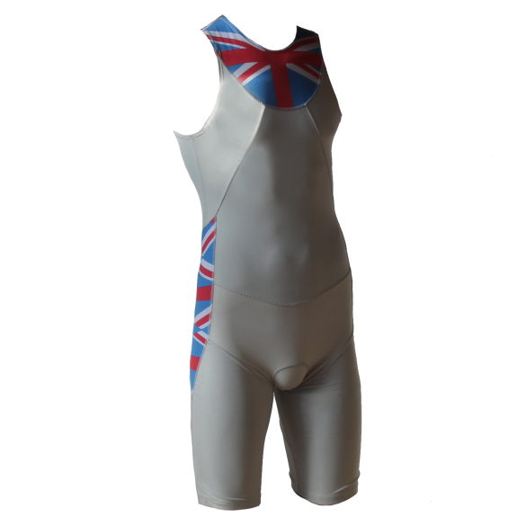 Ironman trisuit back zip mouwloos Aero wit/ENG heren IMA500-03/ENG
