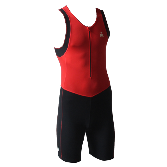 Ironman trisuit front zip mouwloos B9 rood/zwart heren  IMB950-05/15