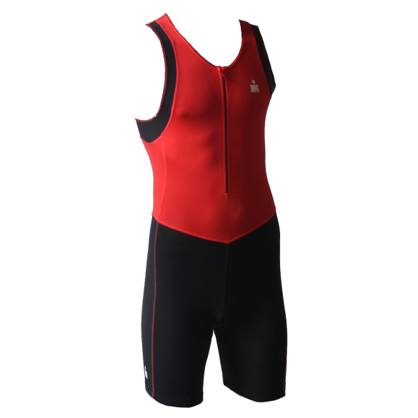 Ironman trisuit front zip mouwloos B9 rood/zwart heren IMB950-05/15
