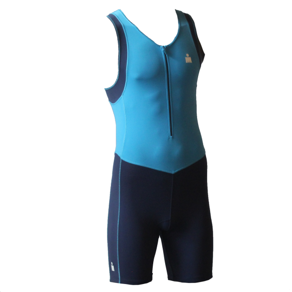 Ironman trisuit front zip mouwloos B9 blauw heren IMB950-50/41