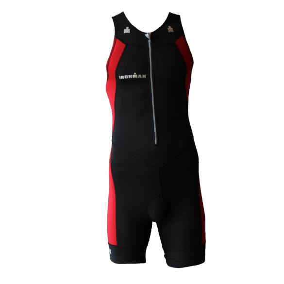 Ironman trisuit front zip mouwloos multisport zwart/rood heren IMT502-15/05