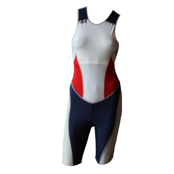 Ironman trisuit back zip mouwloos extreme suit wit/blauw/rood dames  IMW7517-03/05/41