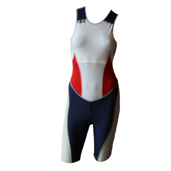 Ironman trisuit back zip mouwloos extreme suit wit/blauw/rood dames IMW7517-03/05/41
