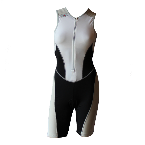 Ironman trisuit front zip mouwloos bodysuit wit/zwart dames IMW8517-03/15