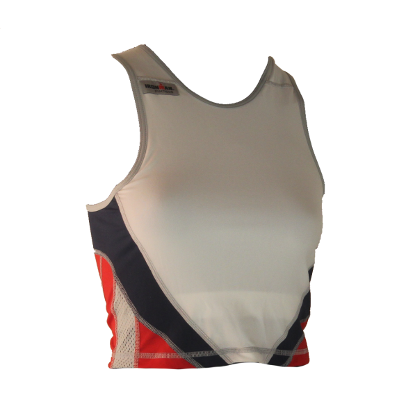 Ironman tri top mouwloos extreme 360 wit/rood/blauw dames IMW8543-03/05