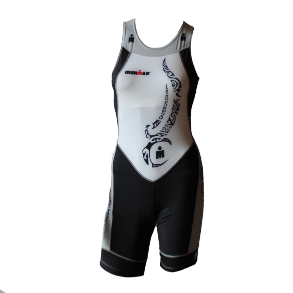Ironman trisuit back zip mouwloos multisport tattoo wit/zwart/zilver dames  IMW8917-03/10