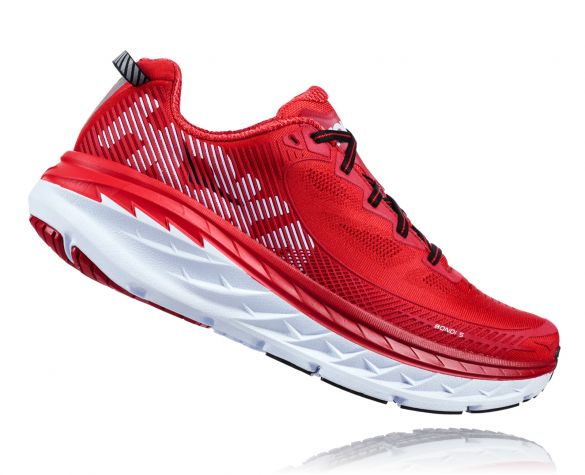 Hoka One One Bondi 5 hardloopschoenen rood heren 1014757HRRHR