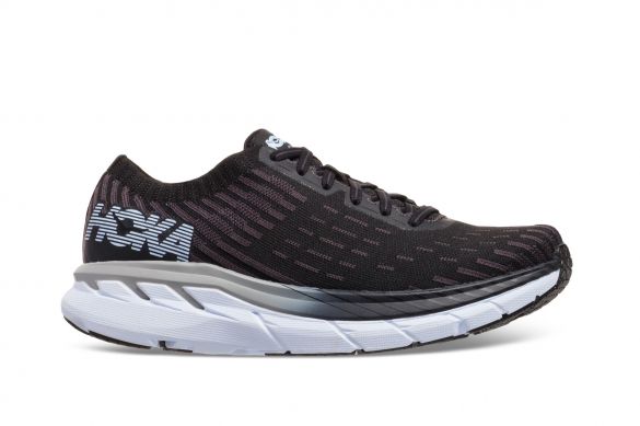 Hoka One One Clifton 5 Knit hardloopschoenen zwart/wit heren 1094309-BWHT