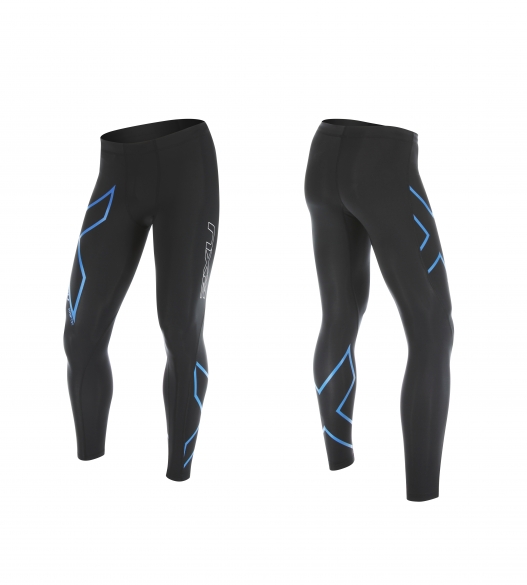 2XU Hyoptik Compressiebroek zwart/blauw heren MA3517bBLK/CBB