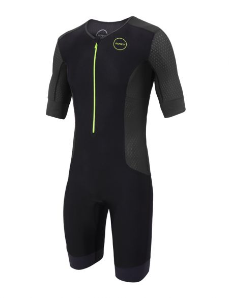 Zone3 Aquaflo plus korte mouw trisuit zwart heren TS18MAQPS104