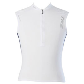 2XU Men's Endurance 3 pocket Tri Singlet wit/blauw heren MT1004a_whtblue-VRR