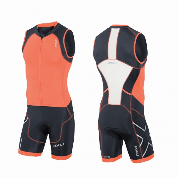 2XU Compression Full Zip trisuit oranje/zwart heren MT3614d