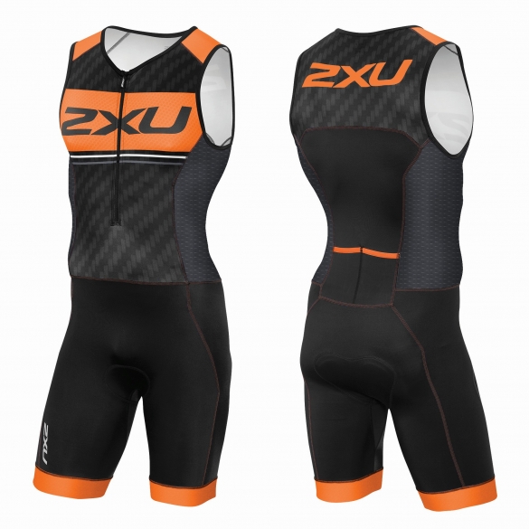 2XU Perform Pro trisuit zwart/oranje heren MT3622d