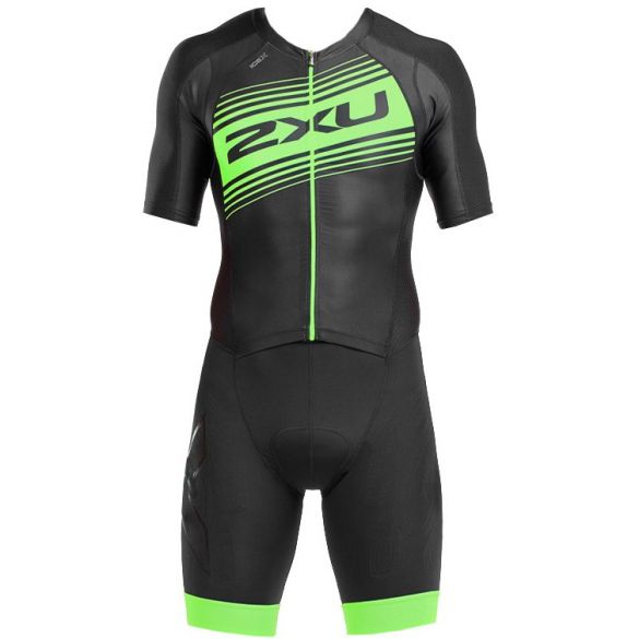 2XU Compression korte mouw zwart/groen heren MT4838d-BLK/GLG