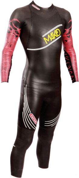 Mako Nami lange mouw wetsuit zwart/rood heren 131001