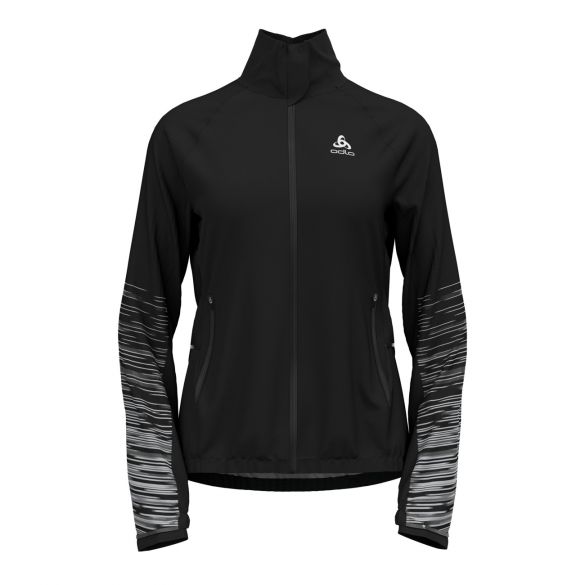 Odlo Zeroweight Pro Warm Reflect hardloopjack zwart dames 313661-15000