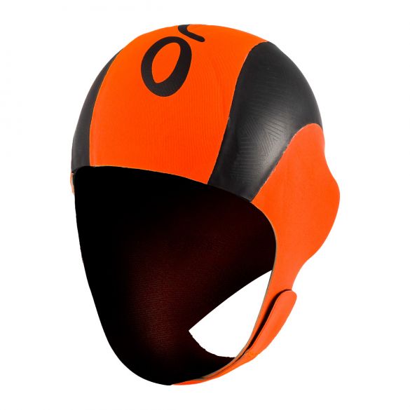 Orca Neopreen swim cap zwart/oranje LA42