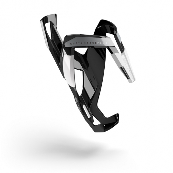 Elite Bidonhouder custom race+ glossy zwart wit EL0140602